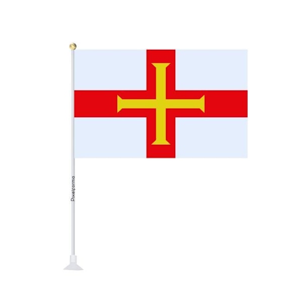 Miniflagga sugkopp Flag of Guernsey 14x21cm i 1 st