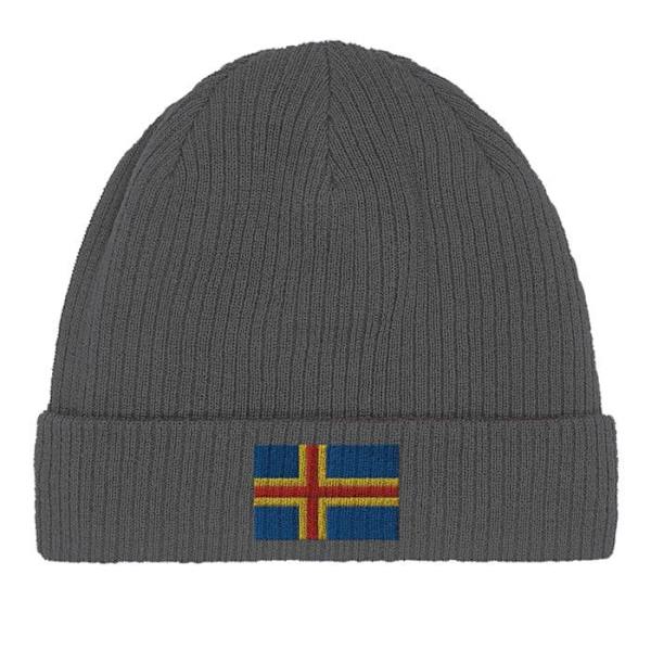 Grå Åland Flag Drapeau Hat Grå
