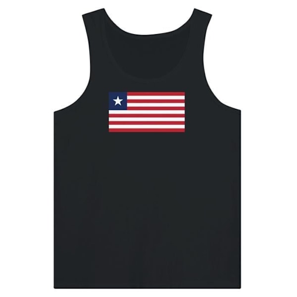 Liberia Flag Tank Top i Svart Svart XL