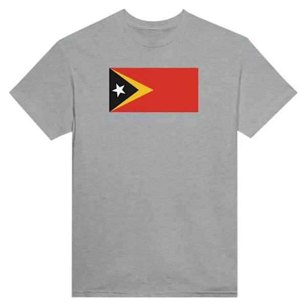 Østtimor Flag T-shirt i grå farve Grå S