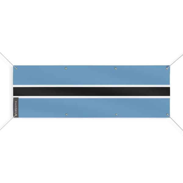 Flaggbanner - PIXELFORMA - Botswana - 80x240 cm - 8 öljetter - Slitstark polyester