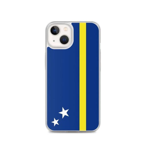 Coque för iPhone - Curaçaoflagga - iPhone 13 - Mjuk silikon - Lätt design - Blå Blå