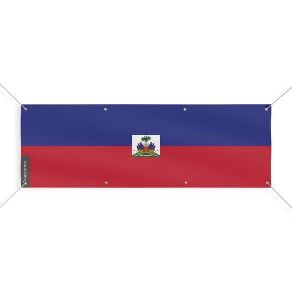 Haitin lippubanneri 8 silmukkaa 60x180 cm