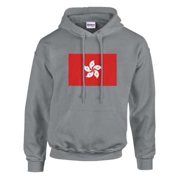 Hong Kong Flag Hoodie i grått Grå S