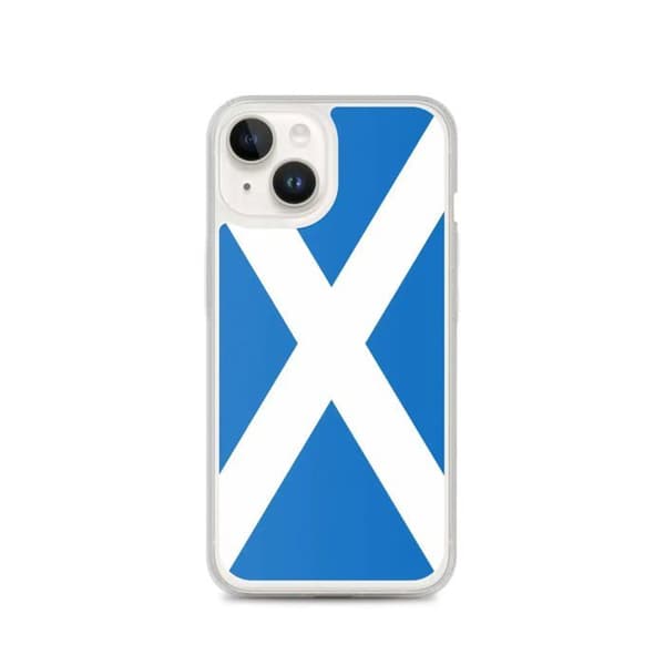 iPhone Cover - PIXELFORMA - iPhone 14 - Skotland Flage - Fuld beskyttelse - Blød silikone Blå
