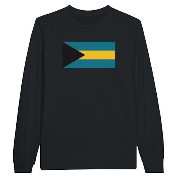 Bahamas Flag Langærmet T-Shirt i Sort Svart S