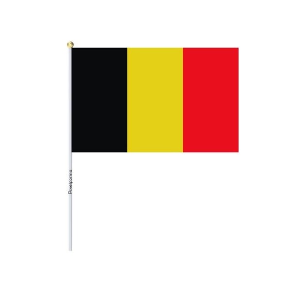 Partier Belgiens Miniflag 14x21cm i 50 stk