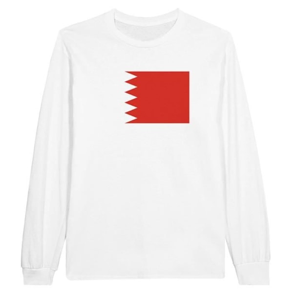 Bahrain Flag langærmet T-shirt i hvid Vit XXL