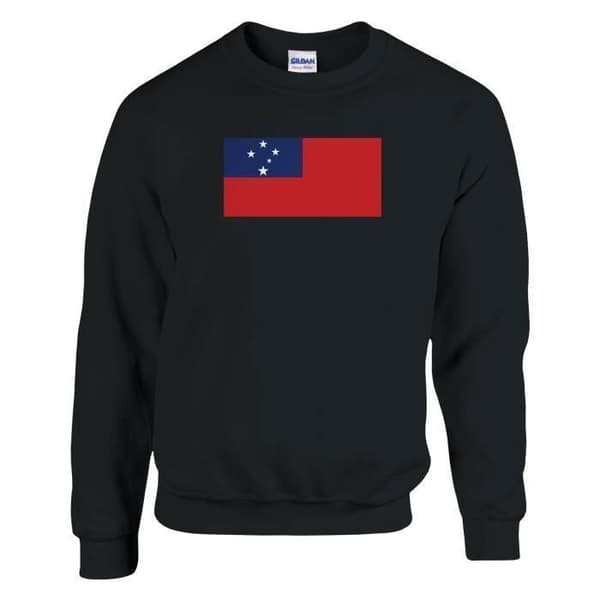 Sweatshirt - PIXELFORMA - Samoa Flag - Lange ærmer - Sort - Unisex Svart jag
