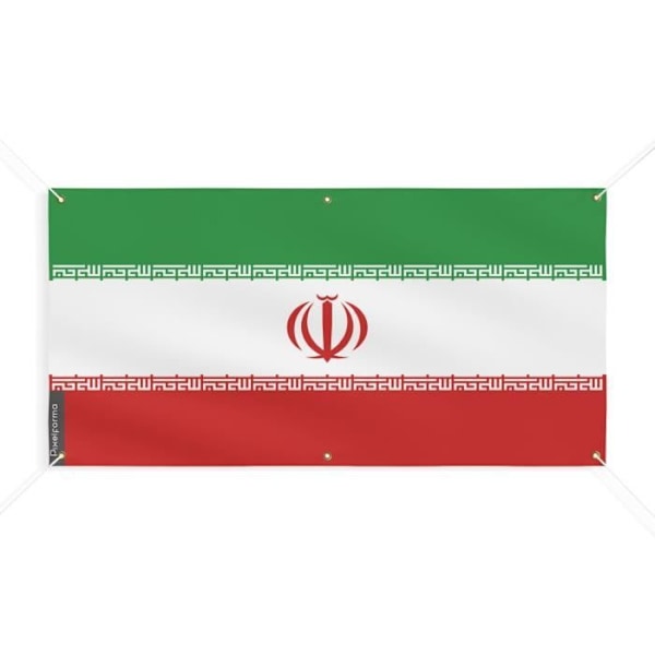 Banner Flag of Iran 6 Øjer 40x80cm i polyester