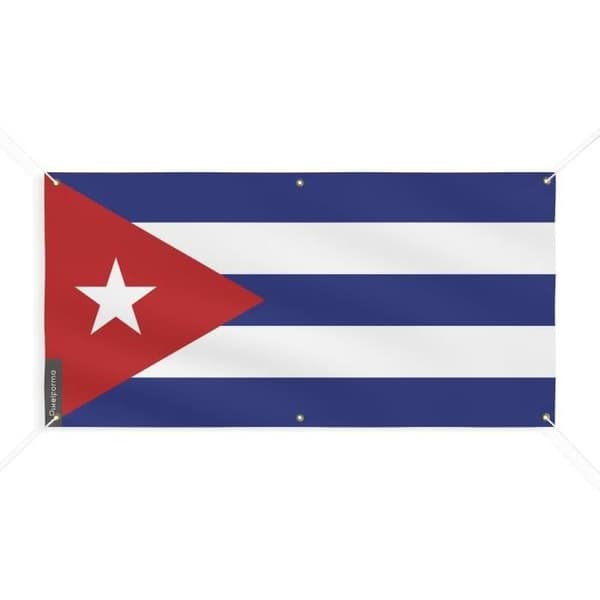 Cuba Flag Banner 6 öljetter 170x340cm i polyester