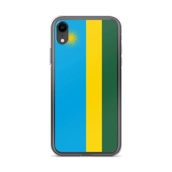 Coque til iPhone - PIXELFORMA - iPhone XR - Rwandas flag - Blødt silikone - Let design Röd, gul, grön