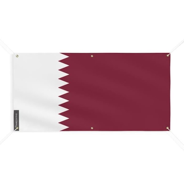 Qatar Flag Banner 6 Øjer 110x220cm i polyester