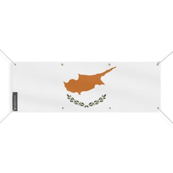 Kyproksen lippubanneri 8 silmukkaa 180x540 cm