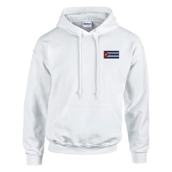 Sweatshirt med hætte - PIXELFORMA - Cuba flag - Lange ærmer - Hættekrave - Hvid Vit jag