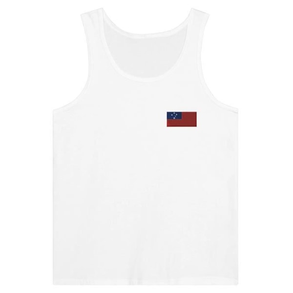 Samoa Flag Broderi Tank Top i Hvid Vit S