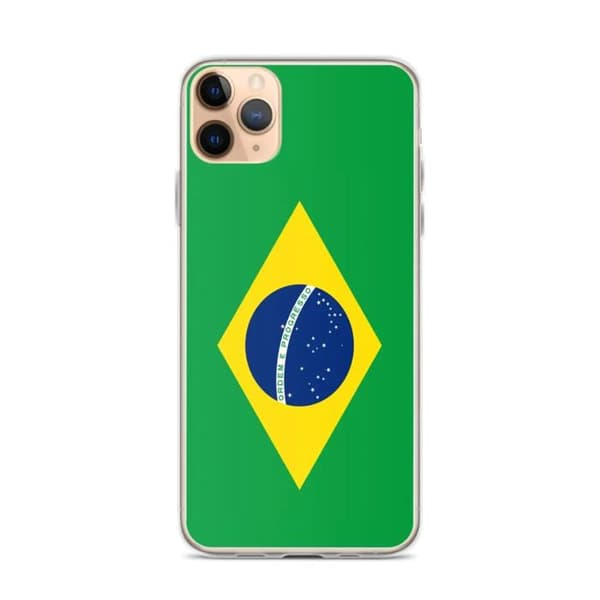 Coque Telefon Flag Brasil - iPhone 11 Pro Max Flerfärgad