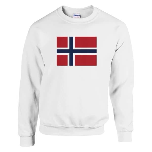 Sweatshirt - PIXELFORMA - Svalbard Flag - Hvid - Lange ærmer - Unisex Vit M