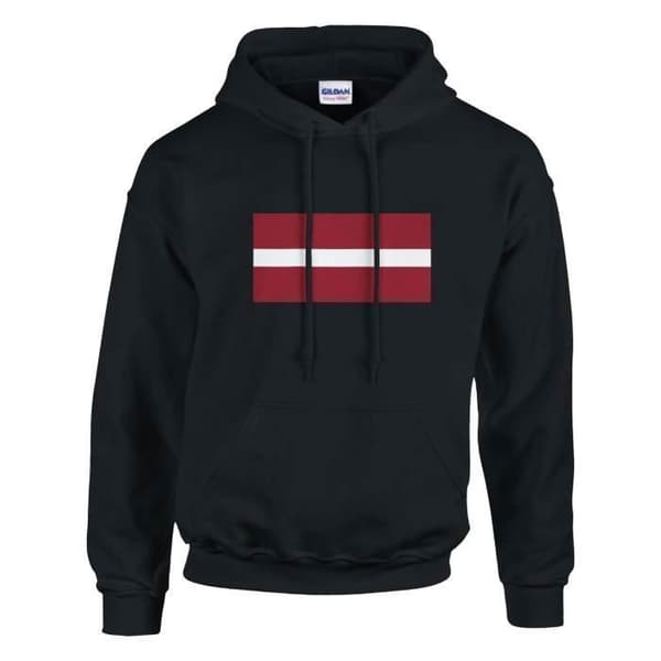 Hættetrøje - PIXELFORMA - Letlands flag - Sort - Øko-venlig - Bomuld/Polyester Svart XL