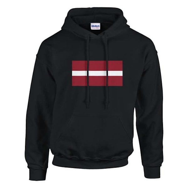 Latvia Flag -huppari mustana Svart XXXXL