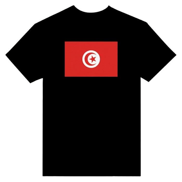 Musta Tunisian lipun T-paita Svart S