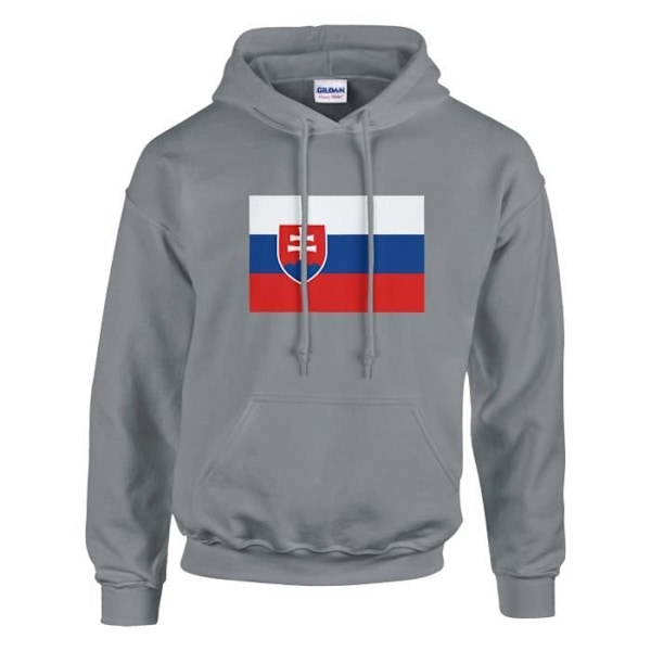 Slovakien flagga hoodie i grått Grå XXXL