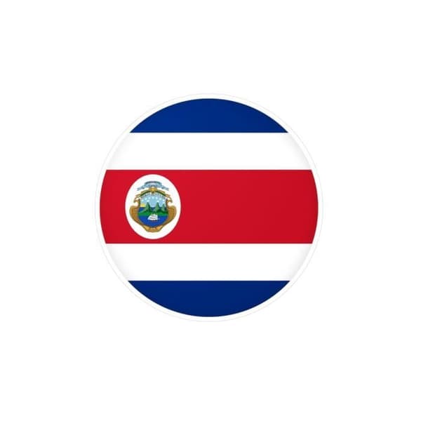 Pyöreä tarra Costa Rican lippu 10 cm 1000 kappaletta
