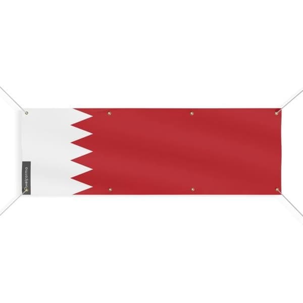 Bahrainin lippubanneri 8 silmukkaa 140x420 cm