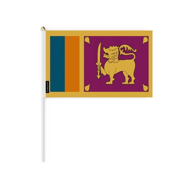Mini-flagga - Sri Lanka - 30 x 45 cm - 50 stycken - Polyester - Lätt - Dubbelsidig Flerfärgad