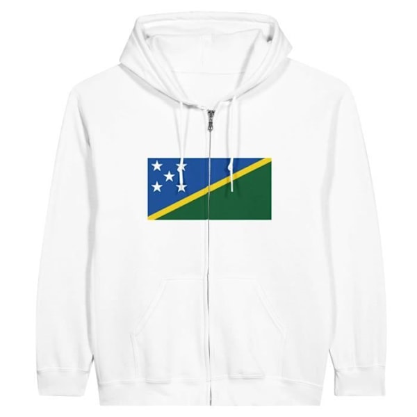 Solomon Islands Flag vetoketjullinen huppari valkoinen Vit XXXL