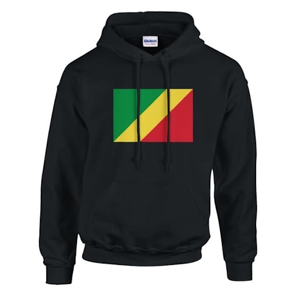 Republiken Kongos flagga hoodie i svart Svart XXXL