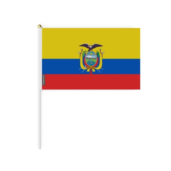 Mini Ecuador Flag - Multicolor - 20 x 30 cm - 100 pieces - Polyester - Lightweight Flerfärgad