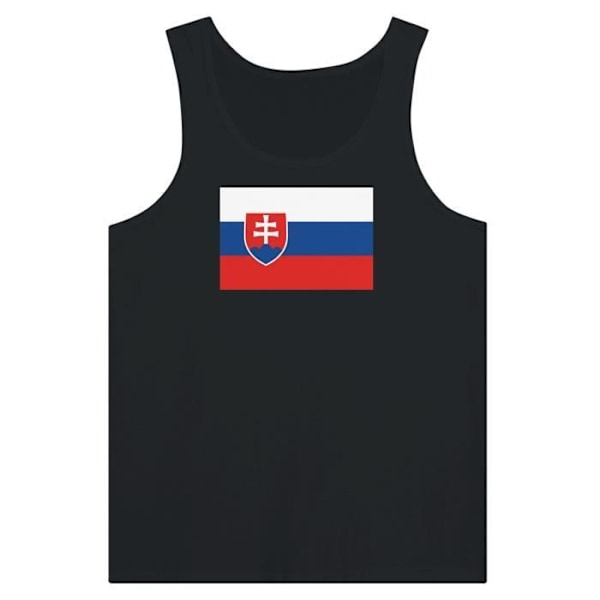 Slovakia Flag Tank Top i Sort Svart XS