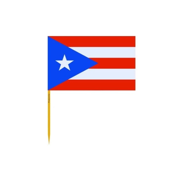 Puerto Rico Flag Tandstikker 100 stk 6,5cm