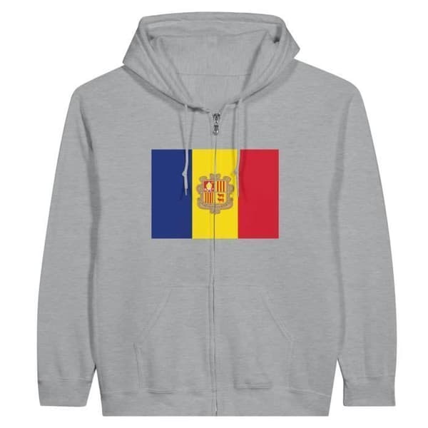 Huppari - PIXELFORMA - Andorran lippu - Harmaa - Pitkät hihat - Unisex Grå M