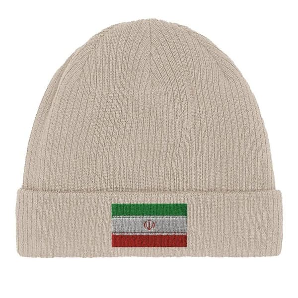 Bonnet flagga Iran i beige Beige