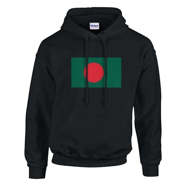 Bangladesh Flag Hoodie i Svart Svart XXL