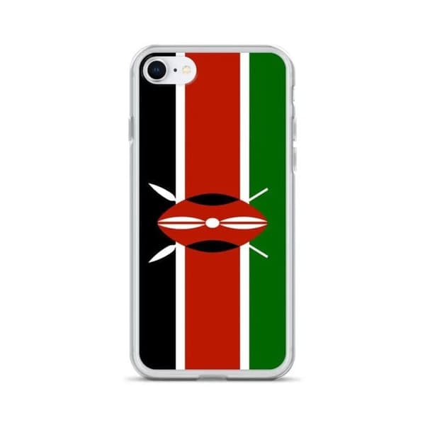 Coque iPhone - PIXELFORMA - iPhone 7 - Kenyas flag - Blød silikone - Fuld beskyttelse Kenyas flagga