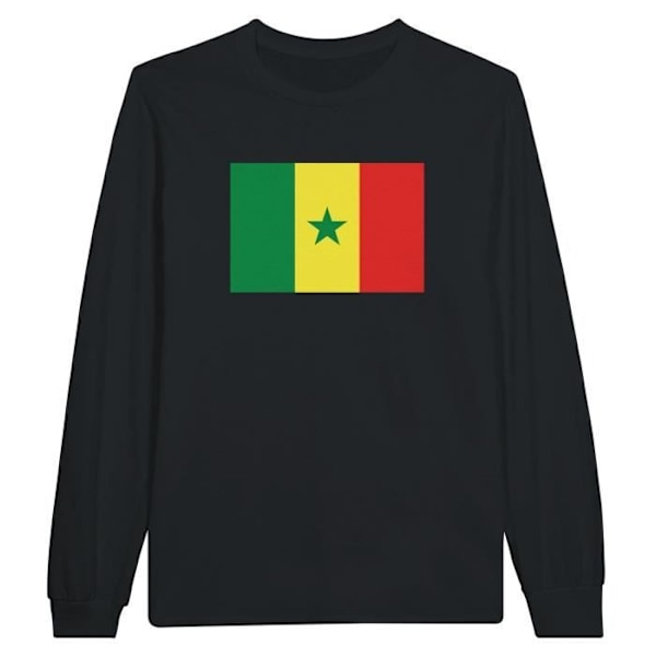 Senegal Flag pitkähihainen musta T-paita Svart jag