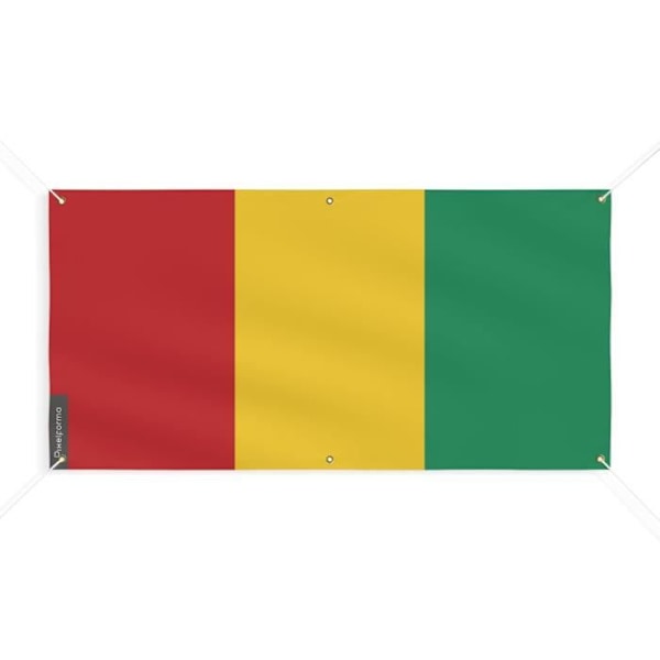 Guinea Flag Banner 6 Øjer 40x80cm i polyester