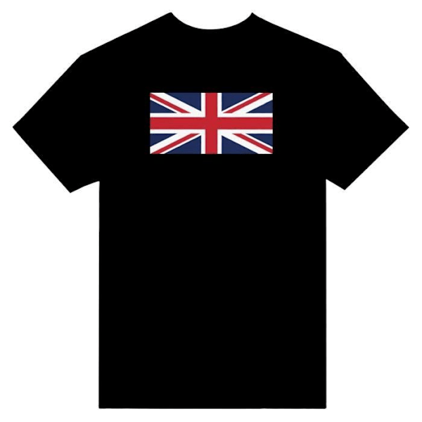 Iso-Britannian lipun T-paita mustana Svart XXXXL