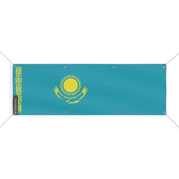 Kazakstanin lippulippu 8 silmukkaa 50x150 cm