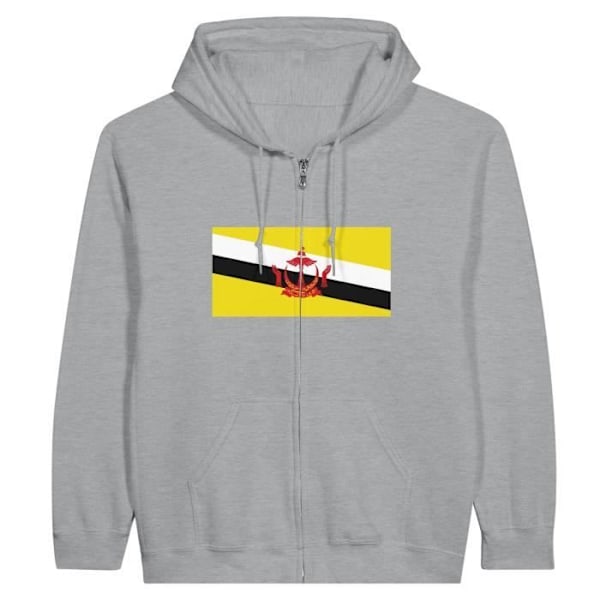 Brunei Flag vetoketjuhuppari harmaa Grå XXXL