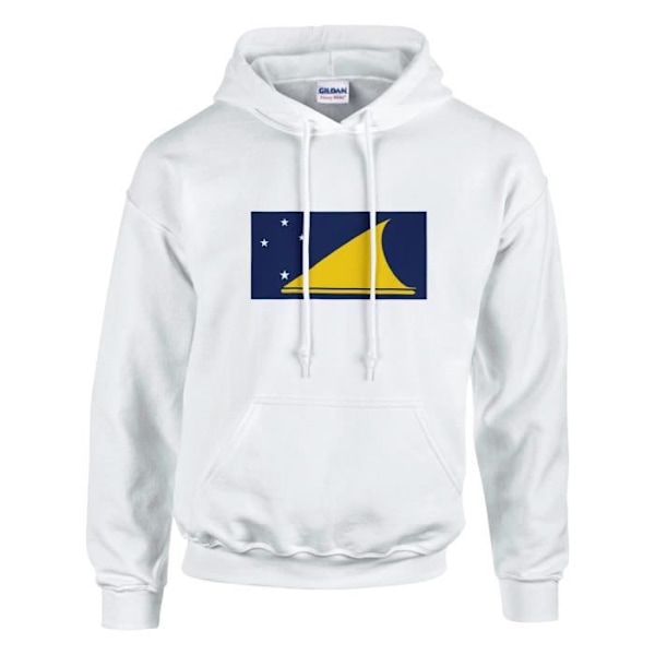 Tokelau Flag Hoodie i Vit Vit XL