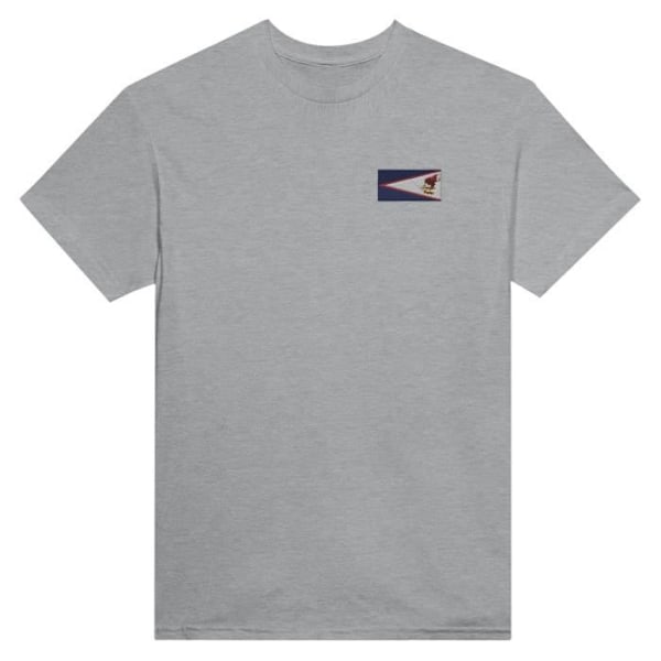 Amerikansk Samoa Flag Broderi T-shirt i grå Grå S