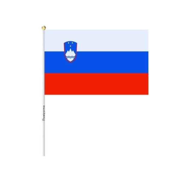 Partier Sloveniens Miniflag 14x21cm i 100 stykker