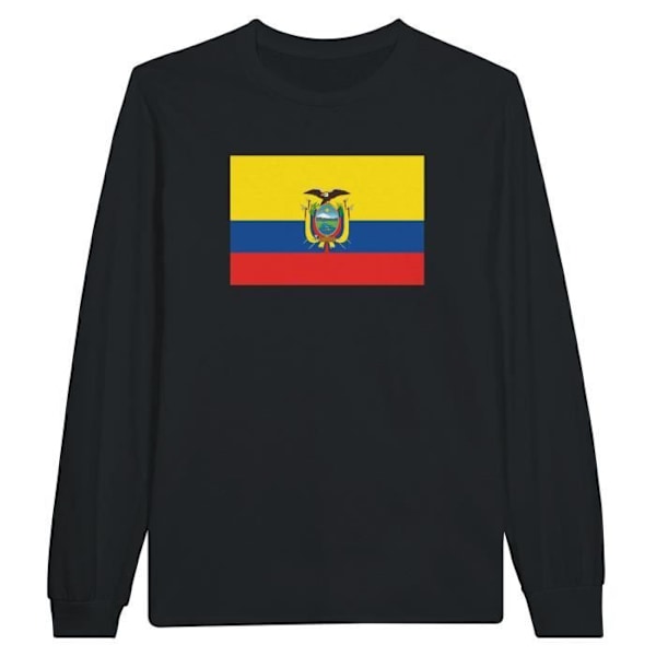 Ecuador Flag pitkähihainen musta T-paita Svart XXXL