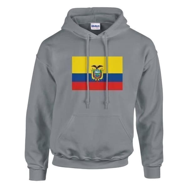 Hættetrøje - PIXELFORMA - Flag of Ecuador - Grå - Lange ærmer - Hættekrave Grå S