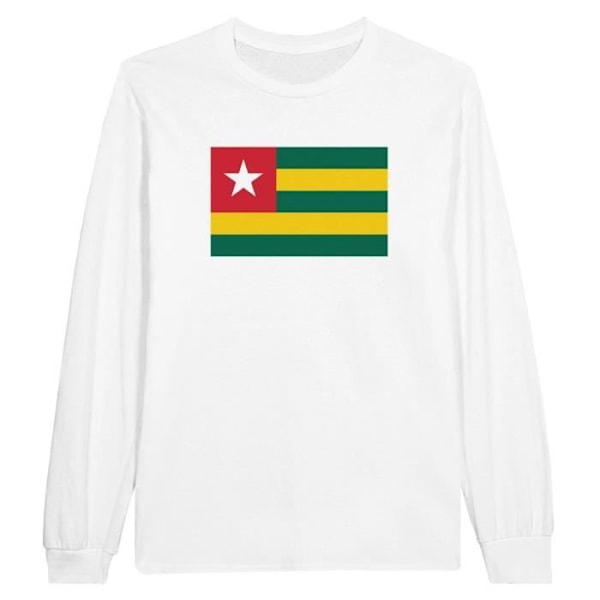 Togo Flag pitkähihainen T-paita valkoinen Vit XL