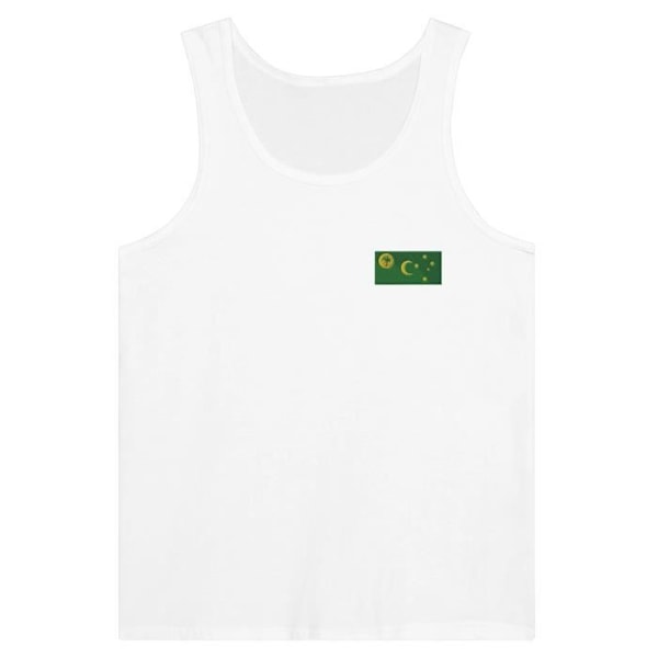 Cocos Islands Flag Embroidery Tank Top i hvid Vit XL